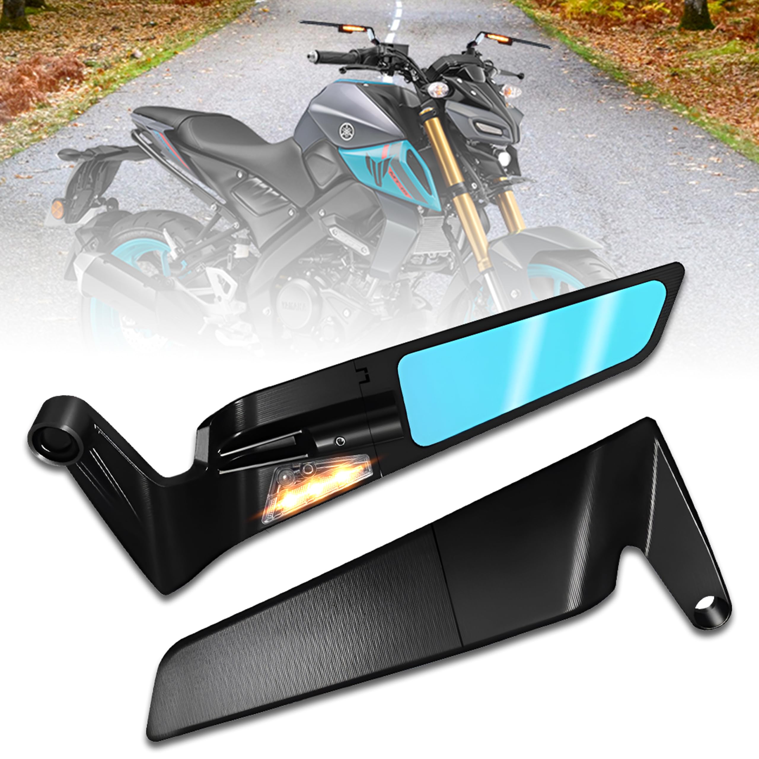 MIKANIX Bike Rear View Side Handle Bar York Nut Fitting Mirror